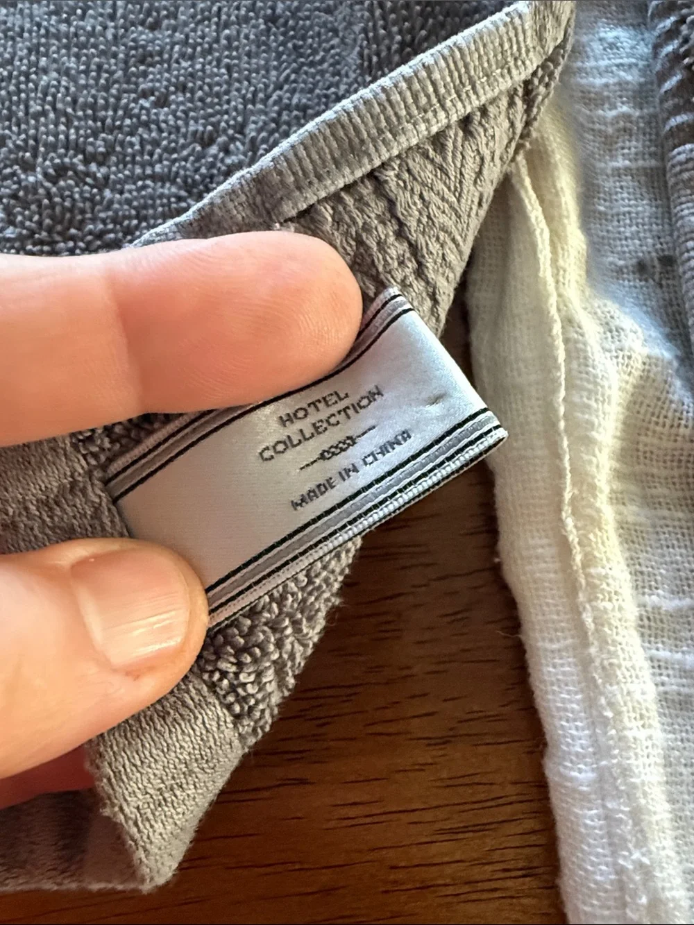 Set of 3 Hotel Collection Square Washcloth grey,12 Inch
